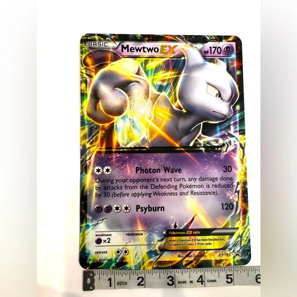 Pokémon TCG Mewtwo EX Jumbo XY183 Oversized XY Black Star Promo Holo Card Full